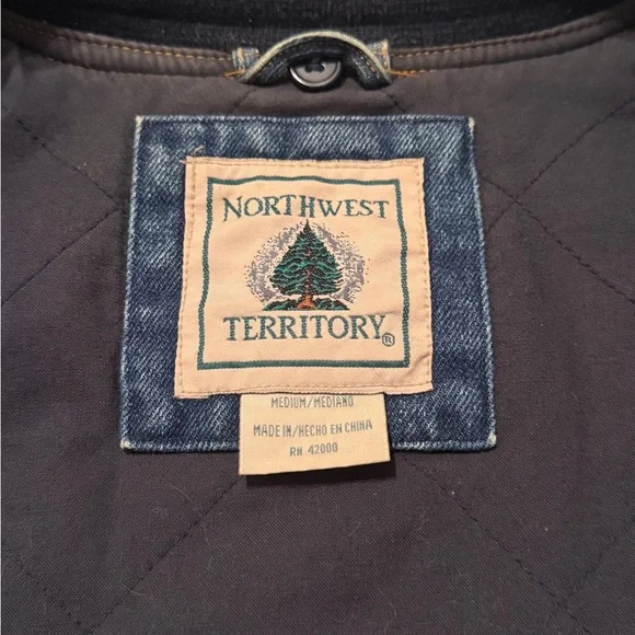 Vintage 90’s Northwest Territory Denim And Canvas Bomber Varsity Style Jacket - Picture 7 of 7